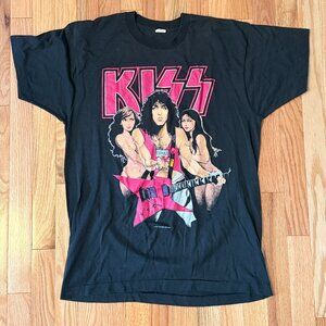 vintage 1987 KISS "Life Is Like Sex" t-shirt featuring Paul Stanley